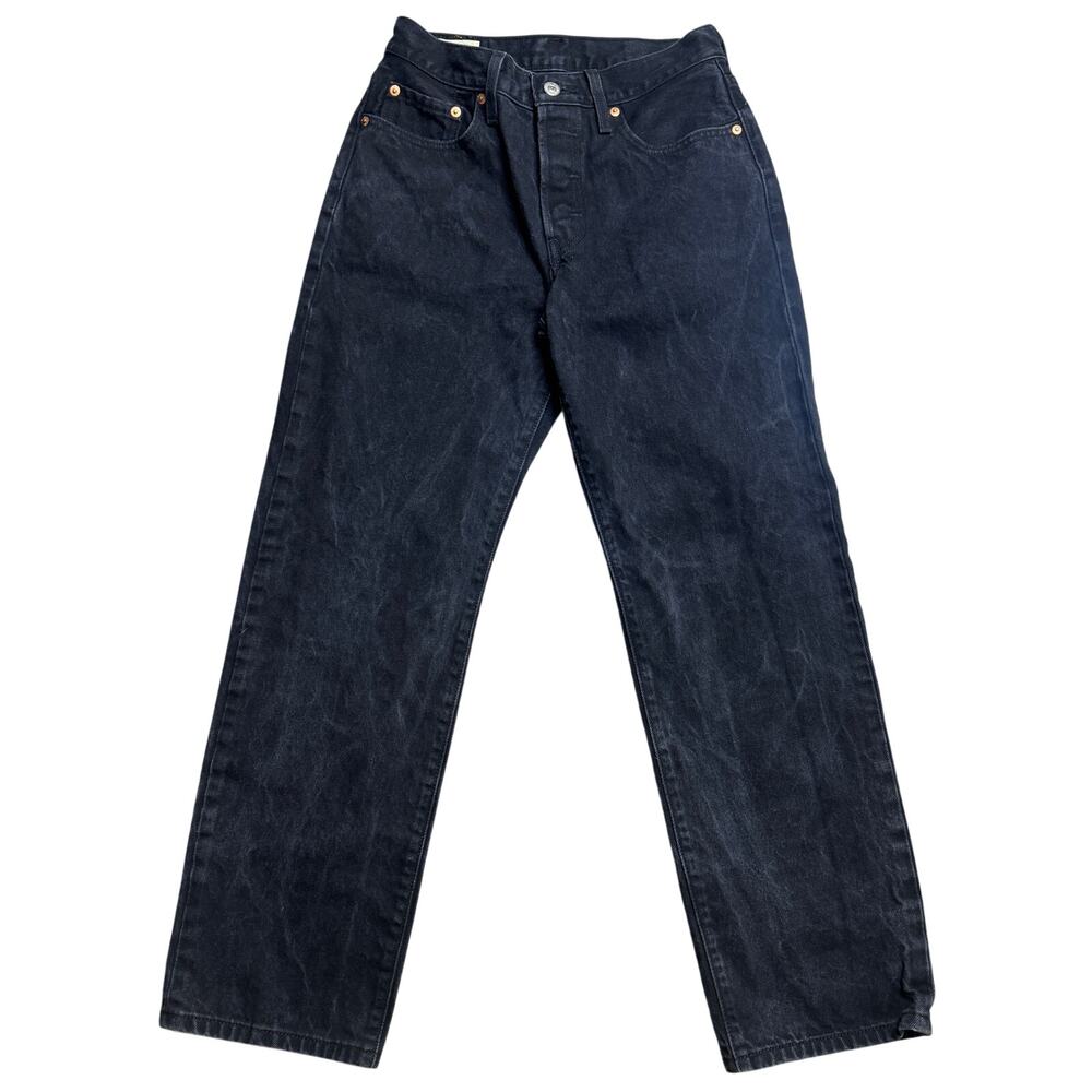 Levi's 501 90s Premium Jeans Black Button Fly Big E Womens Mens 26x30